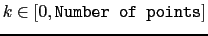 $k\in
[0,\texttt{Number of points}]$