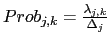 $Prob_{j,k} =
\frac{\lambda_{j,k}}{\Delta_{j}}$